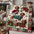 Holiday Wiener Quilted Blanket printed quilt blanket
