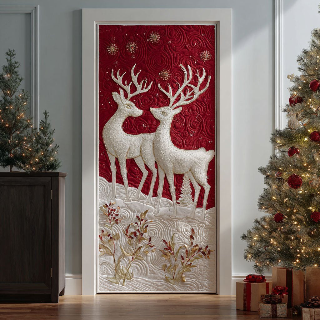 Holiday Woodland Glow Quilted Door Curtain printed door curtain