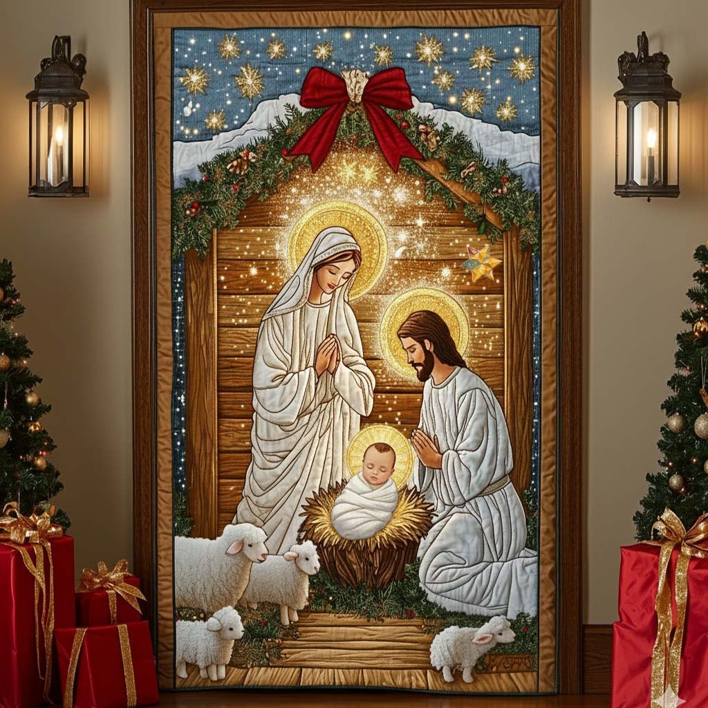 Holy Birth Quilted Door Curtain printed door curtain