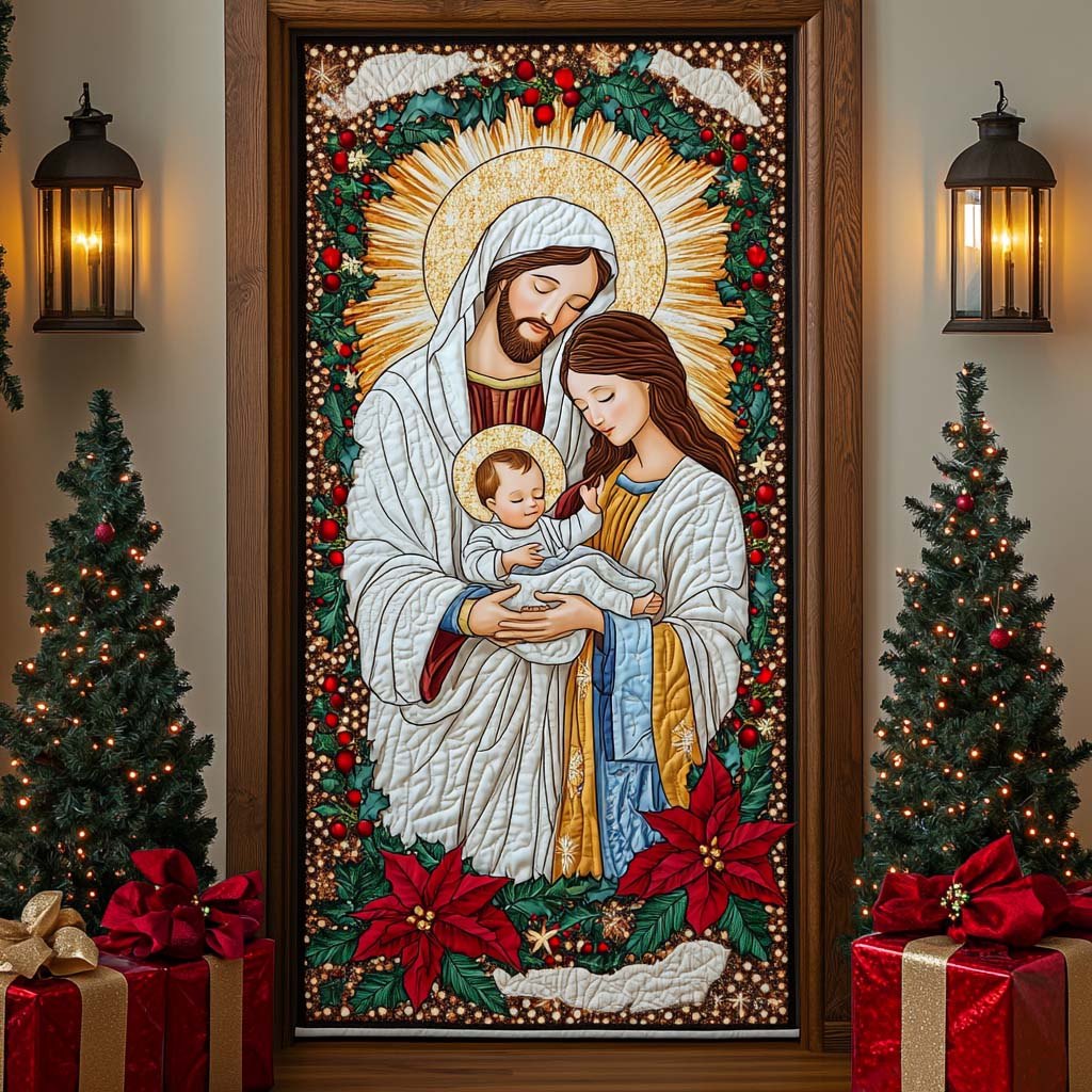 Holy Night Quilted Door Curtain printed door curtain