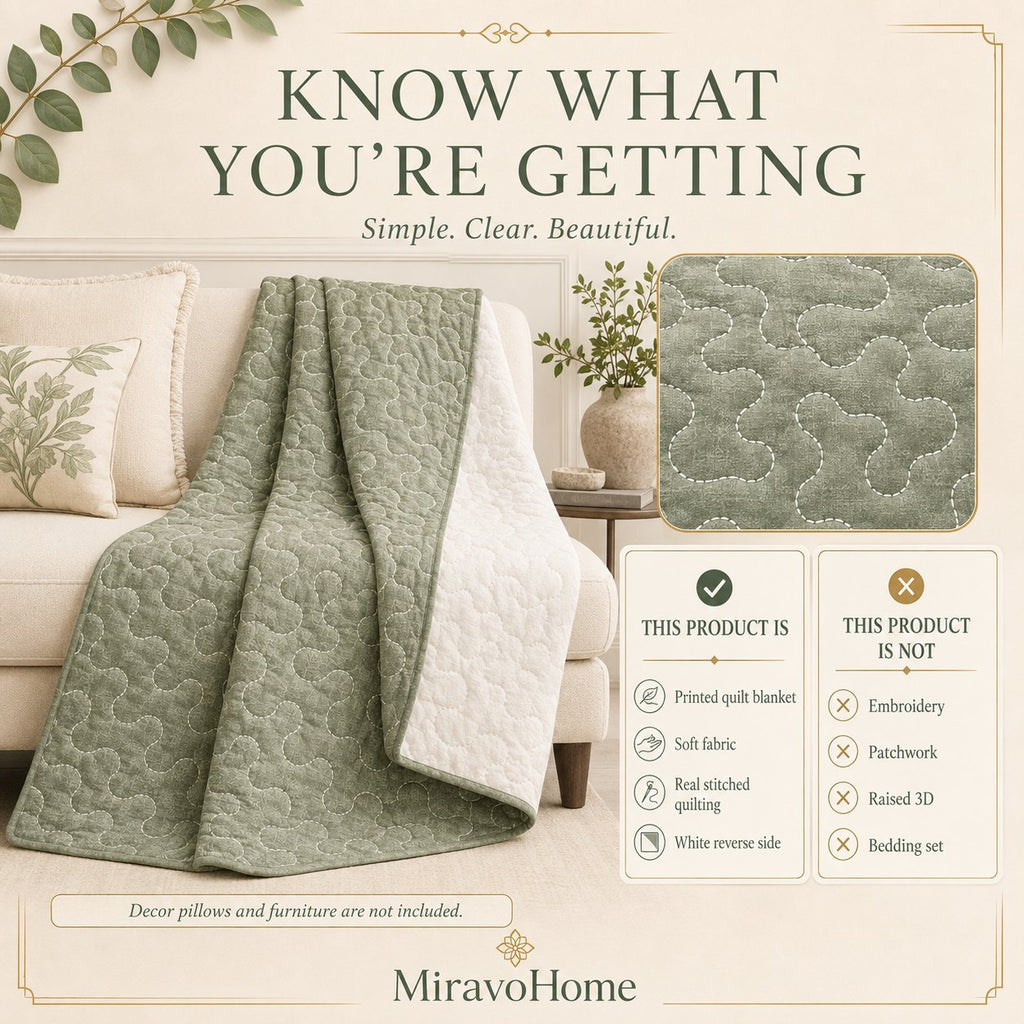 Quilt Blanket size and care information