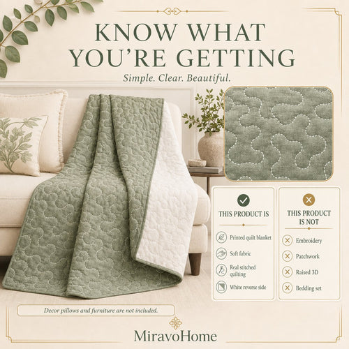Quilt Blanket size and care information
