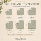 Quilt Blanket size and care information