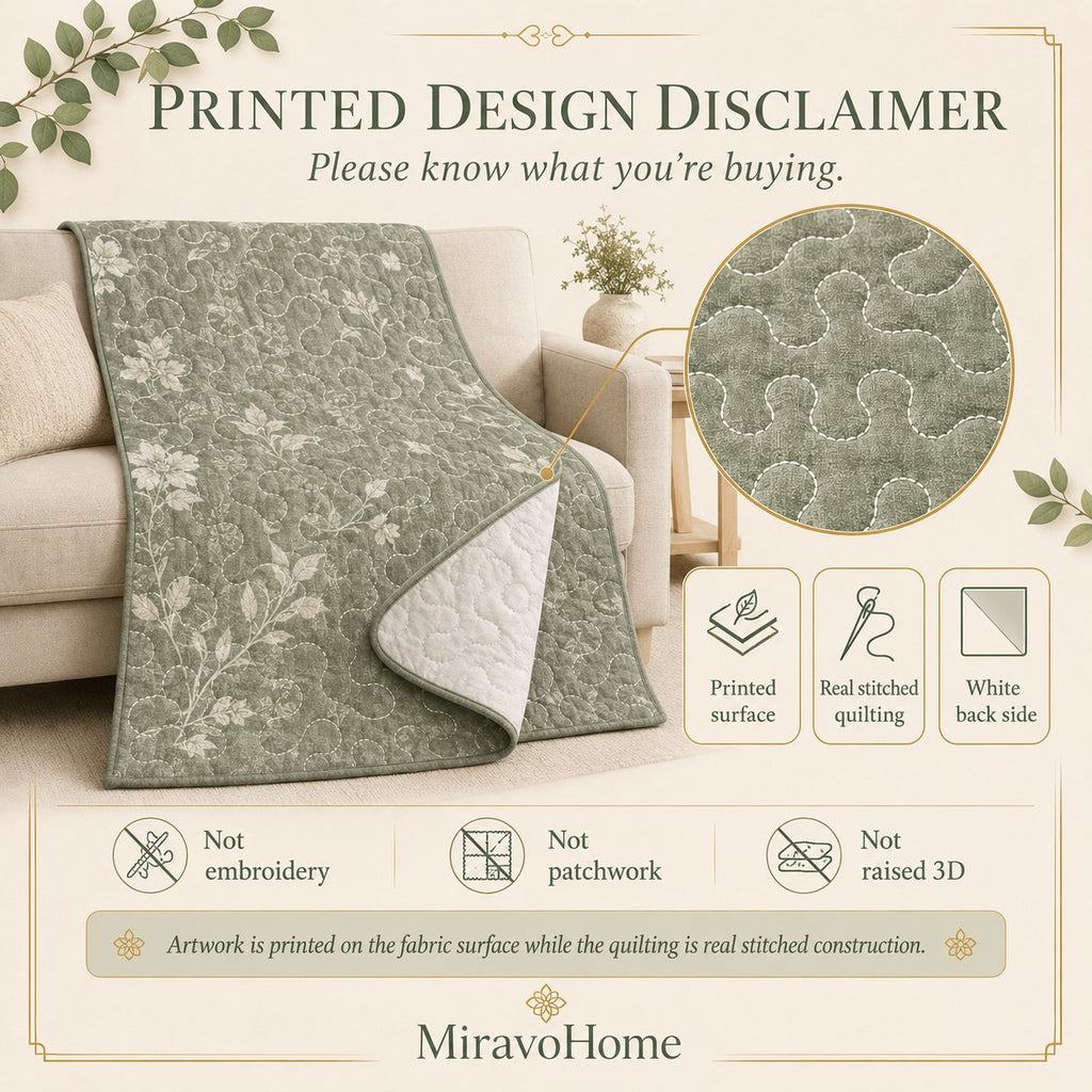 Quilt Blanket size and care information