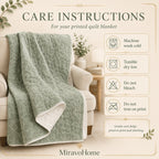 Quilt Blanket size and care information