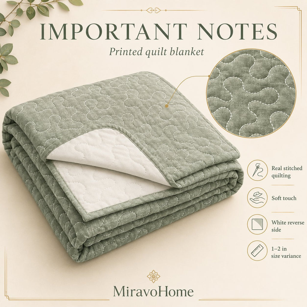 Quilt Blanket size and care information