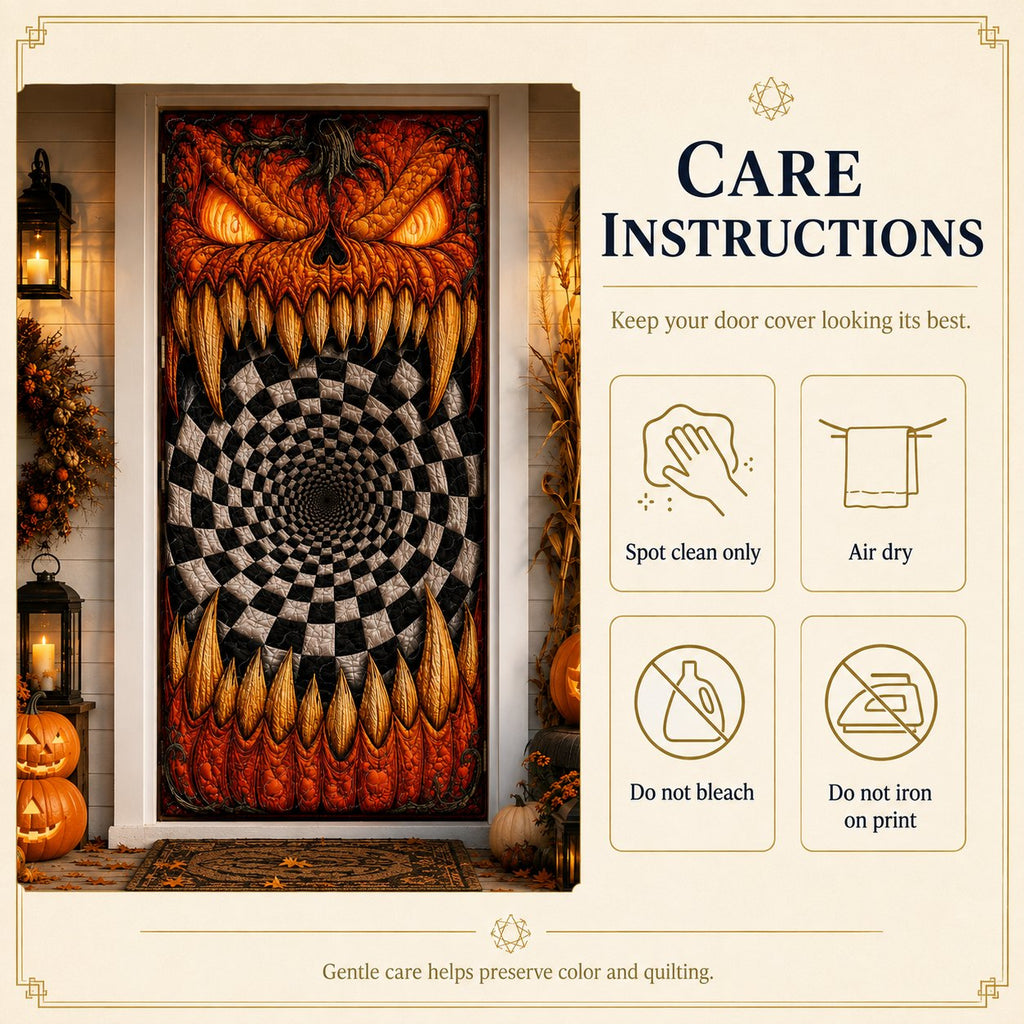 Quilted Door Curtain size and care information