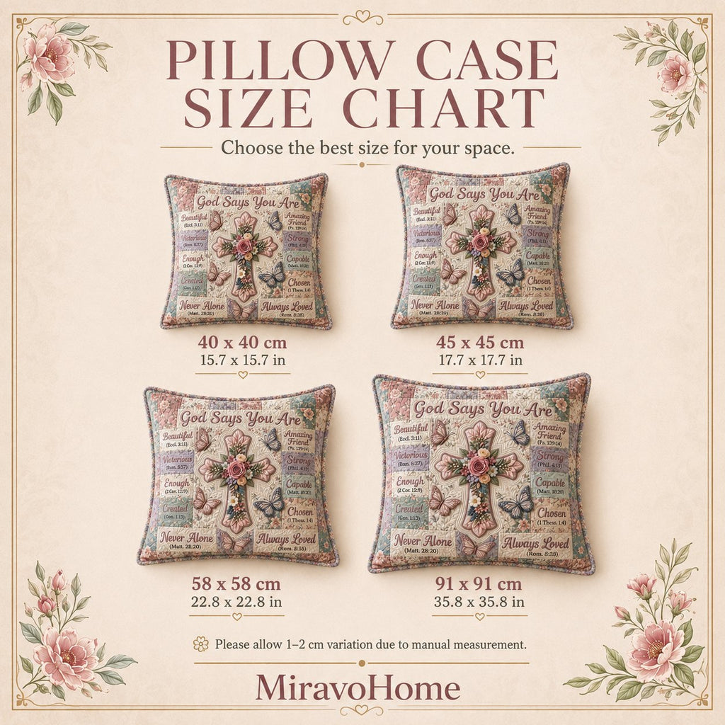 Quilted Cushion Cover size and care information