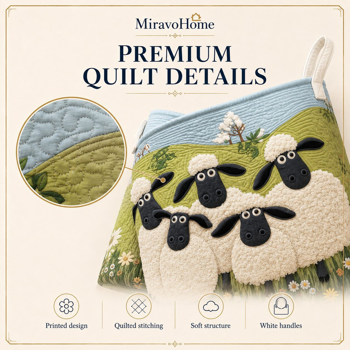 Quilted Laundry Hamper size and care information