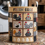 Homestead Hen Quilted Laundry Hamper printed laundry hamper