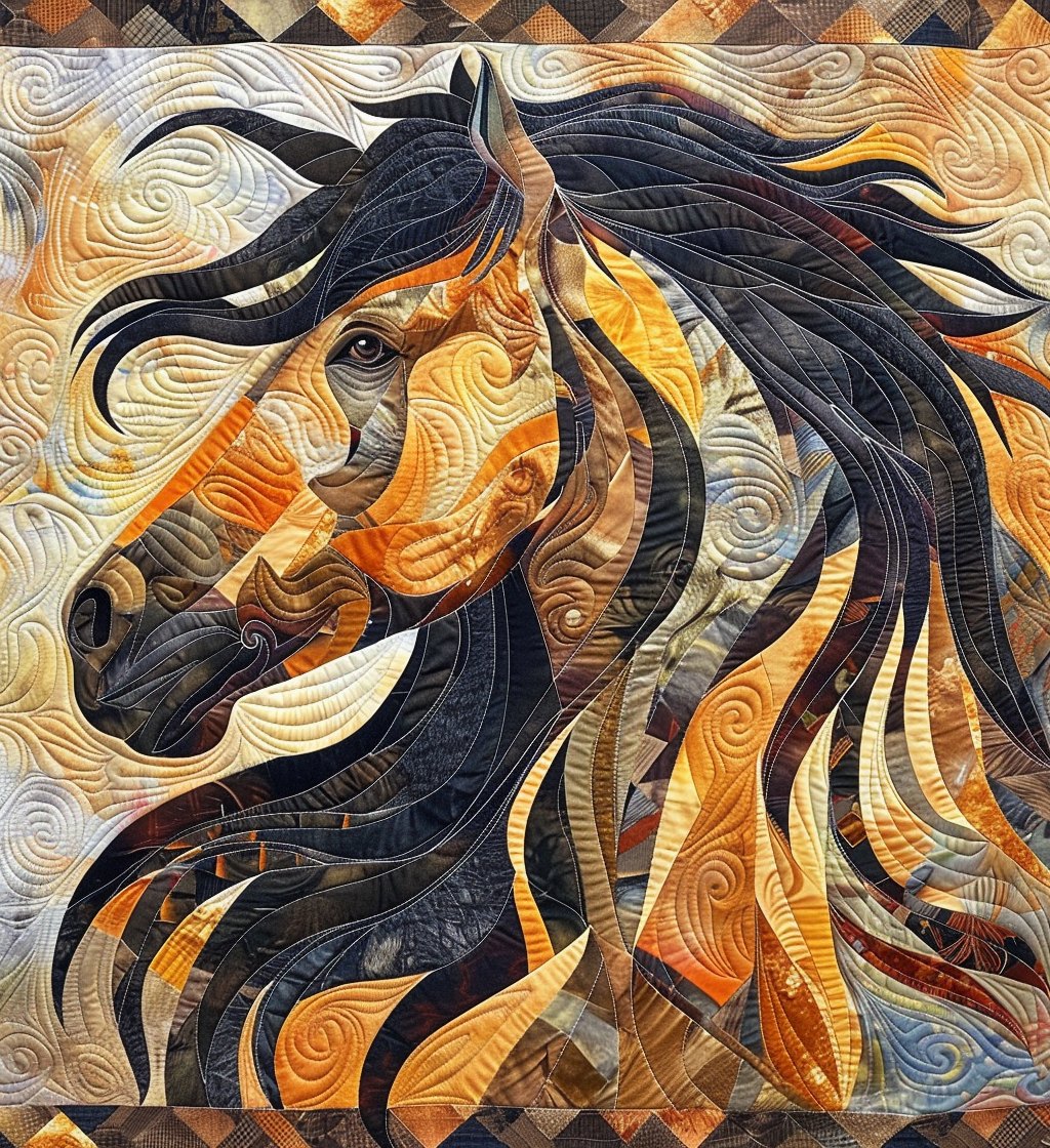 Horse in Motion Quilted Blanket printed blanket