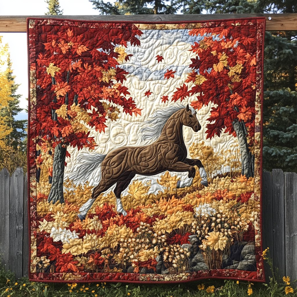 Horse Quilted Blanket printed blanket