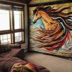 Horse Tapestry Quilted Blanket printed blanket