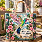 Hummingbird Harmony Quilted Tote Bag printed tote bag