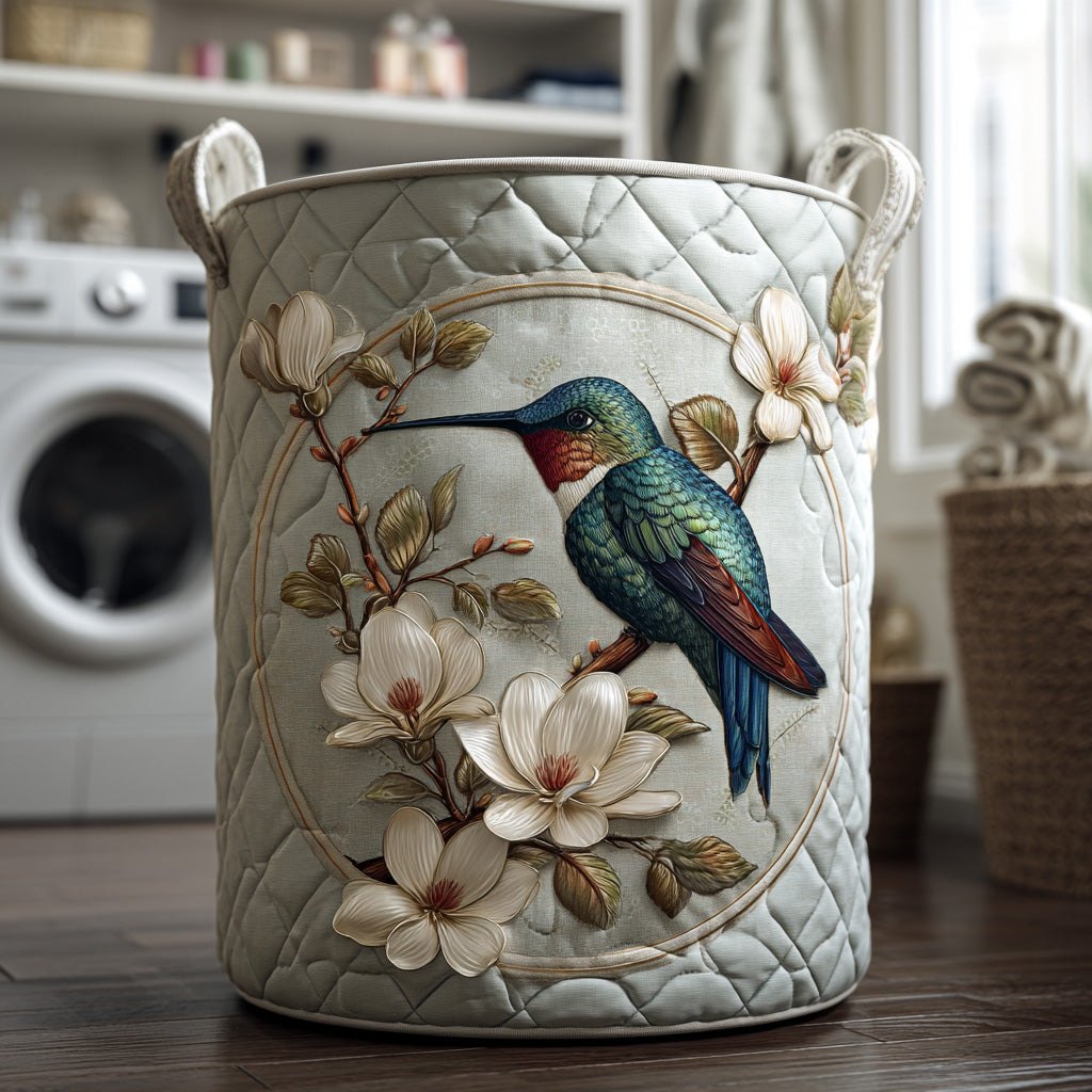Hummingbird Lace Quilted Laundry Hamper printed laundry hamper