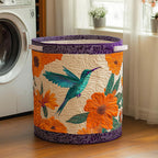 Hummingbird Whispers Quilted Laundry Hamper printed laundry hamper