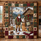 Hunter Cabin Quilted Blanket printed blanket