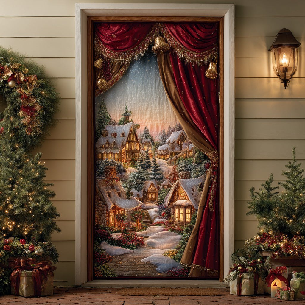 Ice Garden Town Quilted Door Curtain printed door curtain