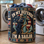 In My Defense Im A Sailor Quilted Laundry Hamper QTCUZ printed laundry hamper