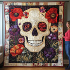 Intricate Skull Quilted Blanket printed blanket