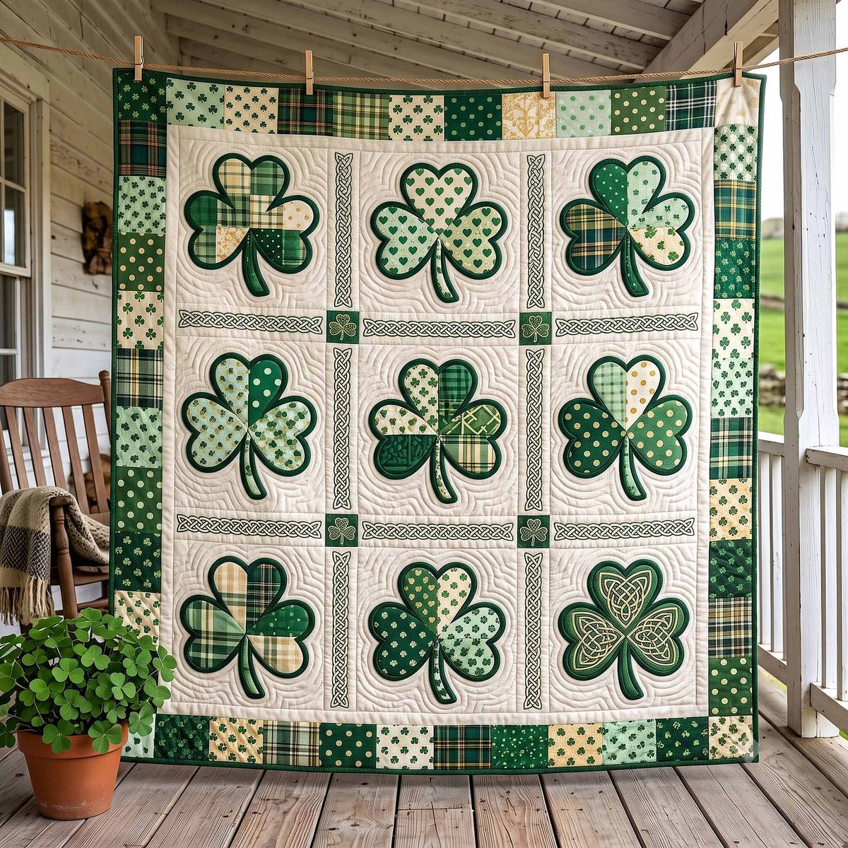 Irish Blessings Quilted Blanket printed blanket