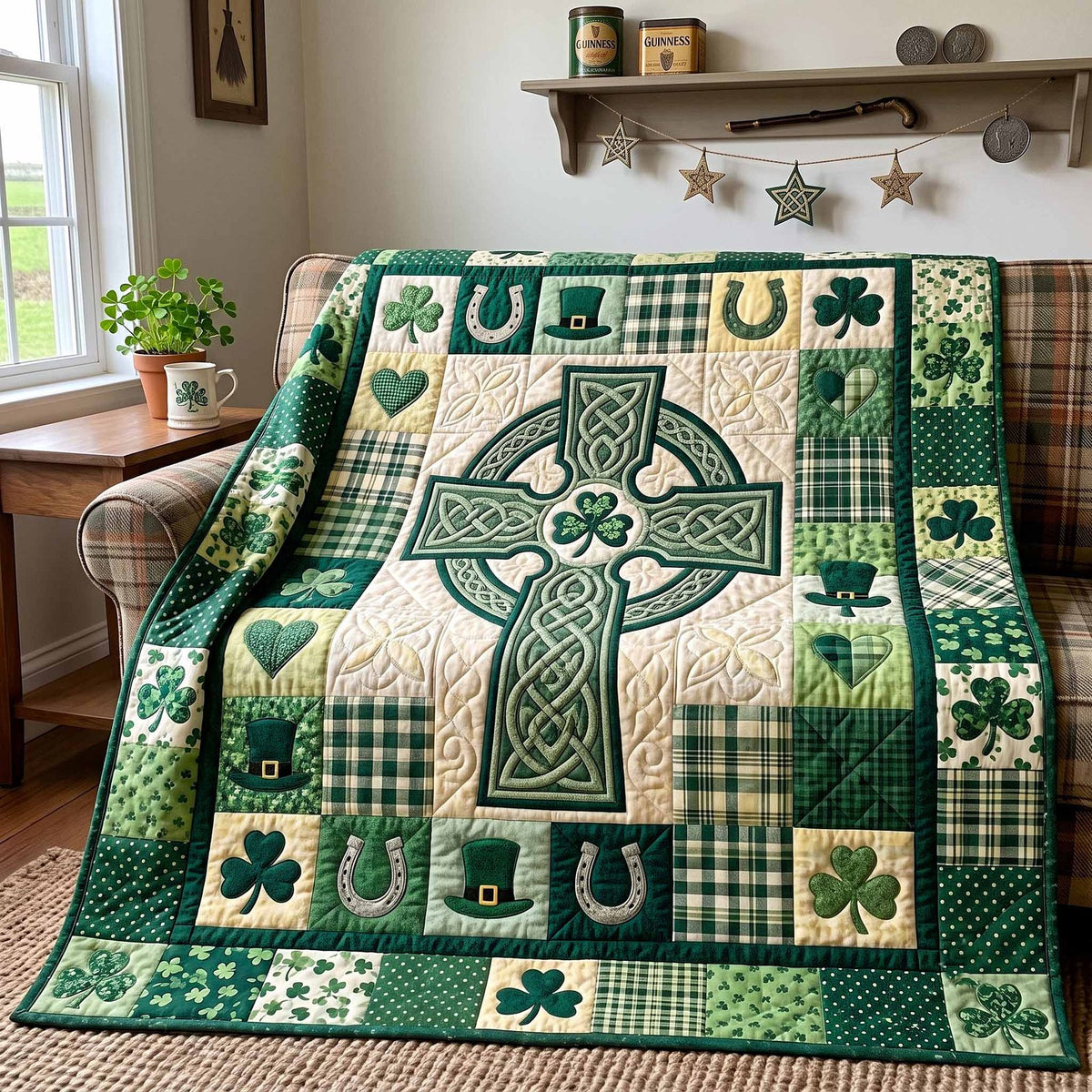 Irish Blessings Quilted Blanket printed blanket