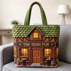 Irish Pub Quilted Tote Bag printed tote bag