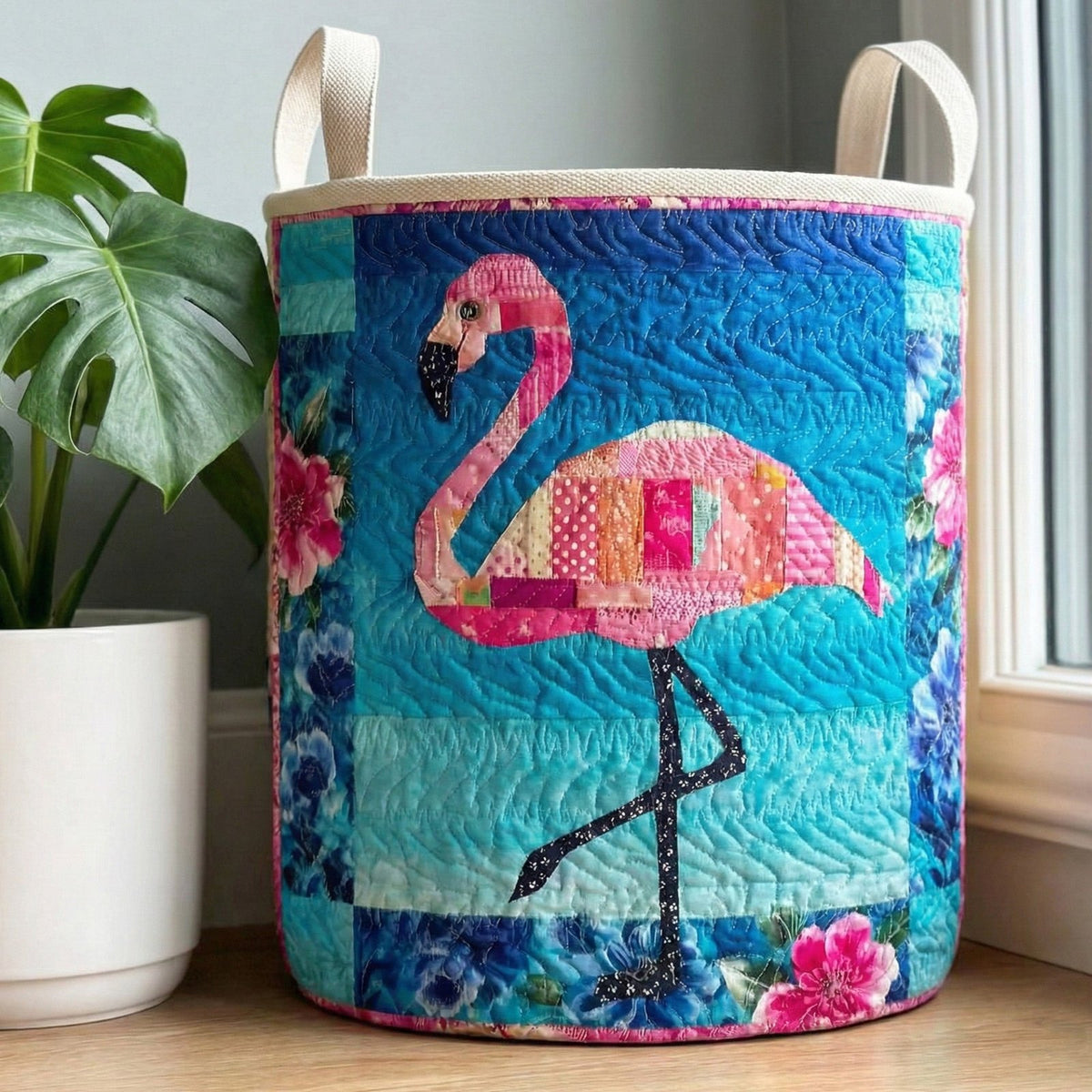 Island Romance Quilted Laundry Hamper printed laundry hamper