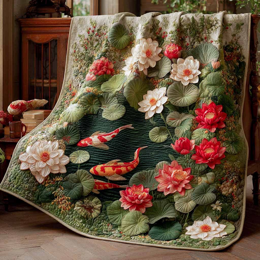 Jade Garden Quilted Blanket printed blanket