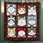 Jolly Catmas Quilted Blanket printed blanket