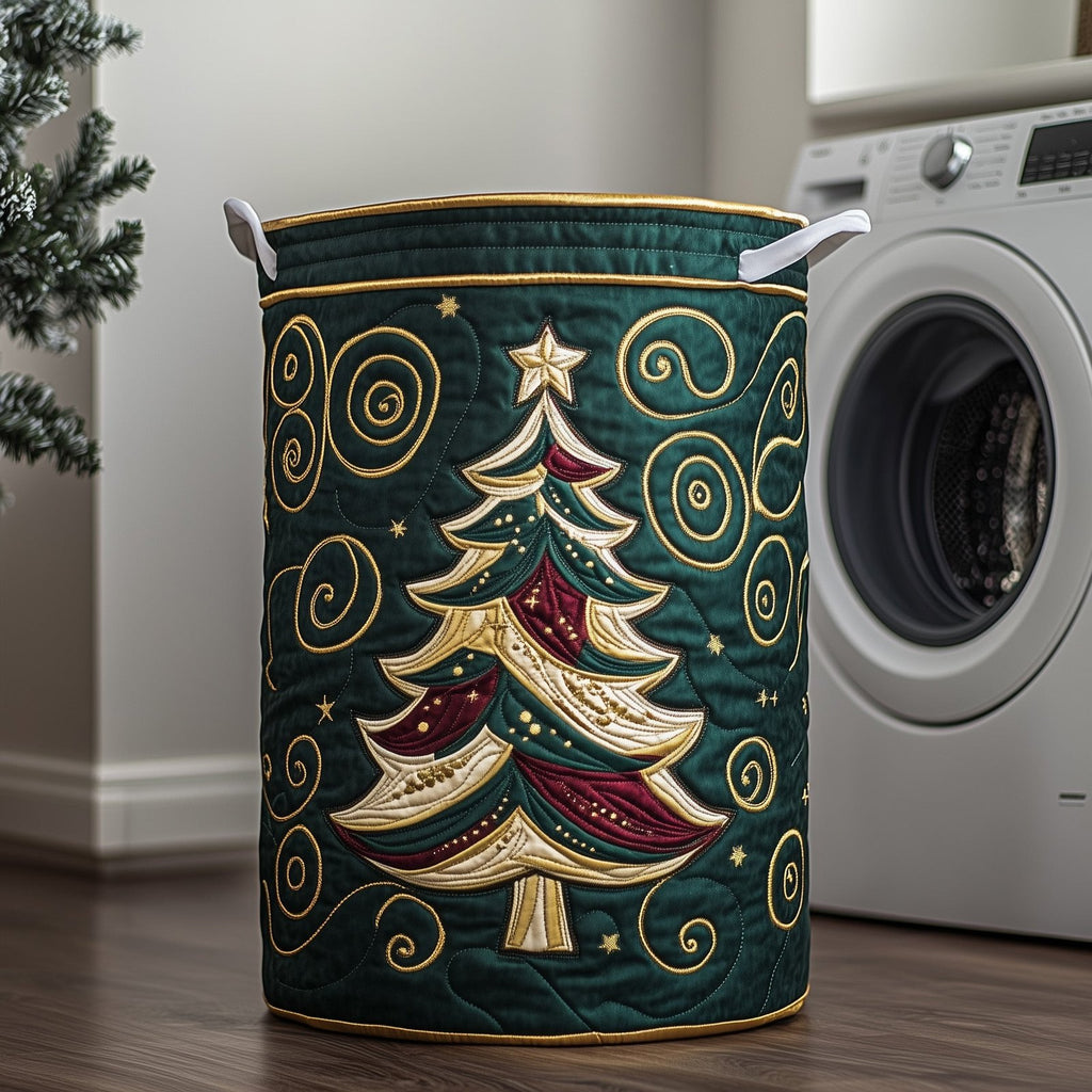 Jolly Pine Quilted Laundry Hamper printed laundry hamper