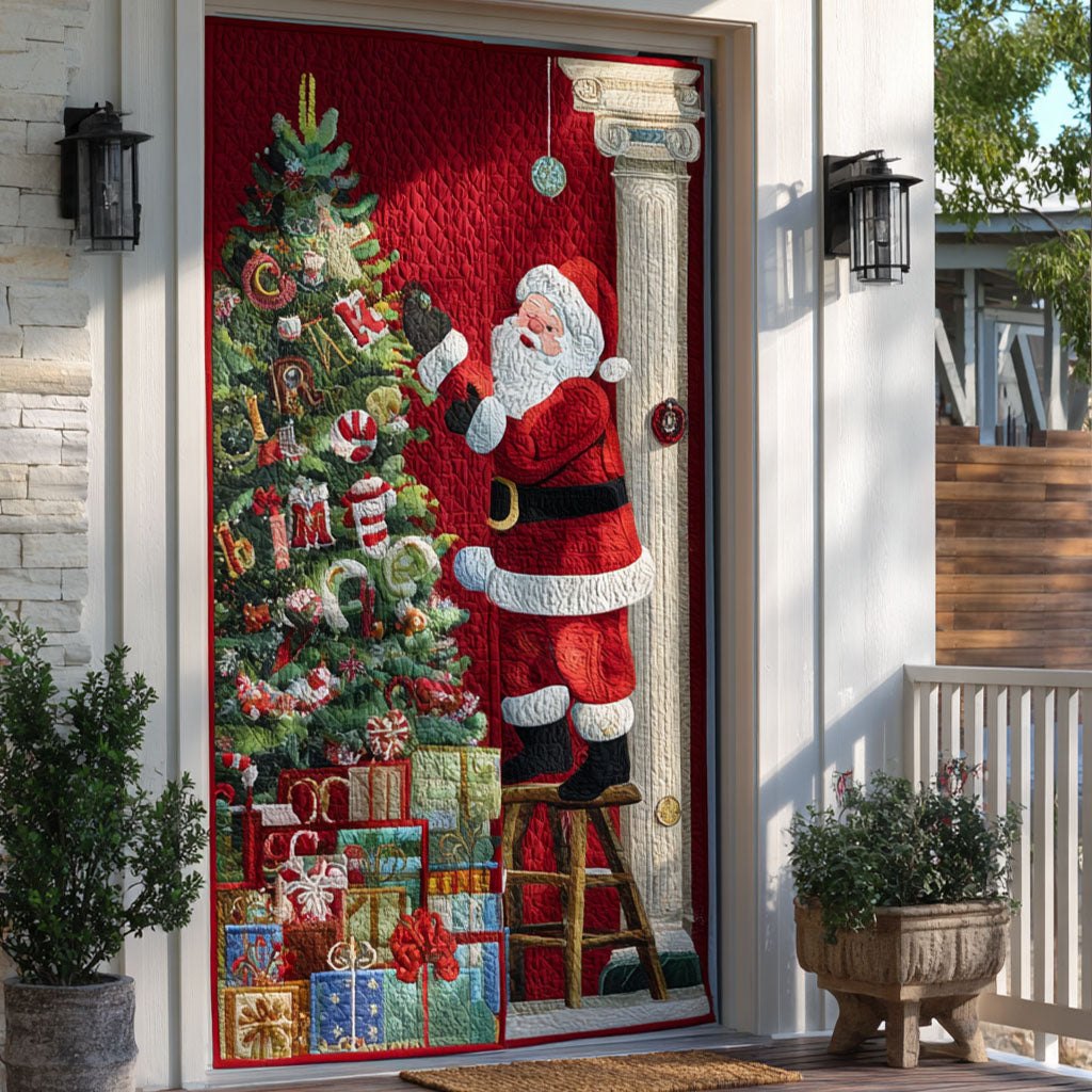 Jolly Saint Nick Quilted Door Curtain printed door curtain