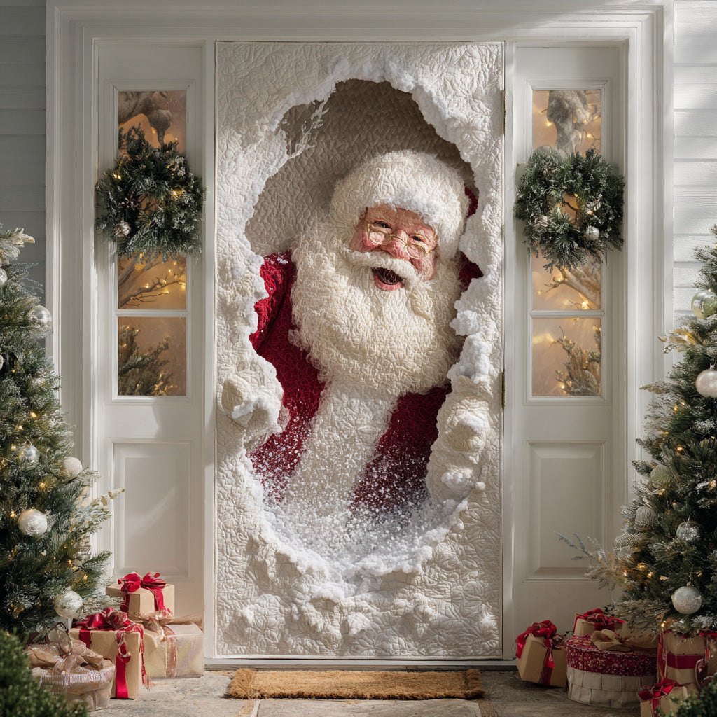 Jolly Santa Lane Quilted Door Curtain printed door curtain