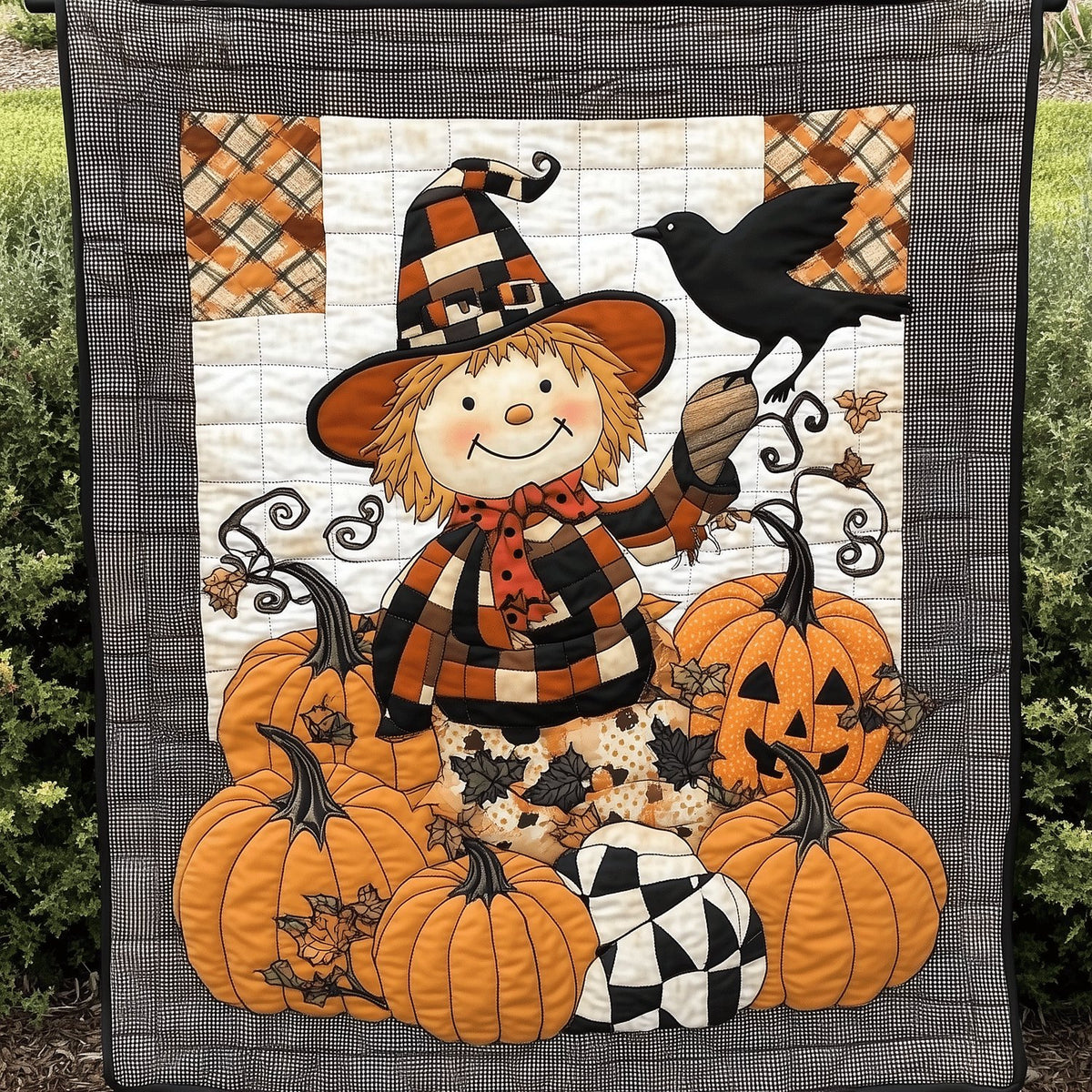 Jolly Scarecrow Quilted Blanket printed blanket