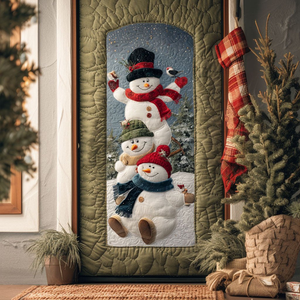 Jolly Snow Stack Quilted Door Curtain printed door curtain