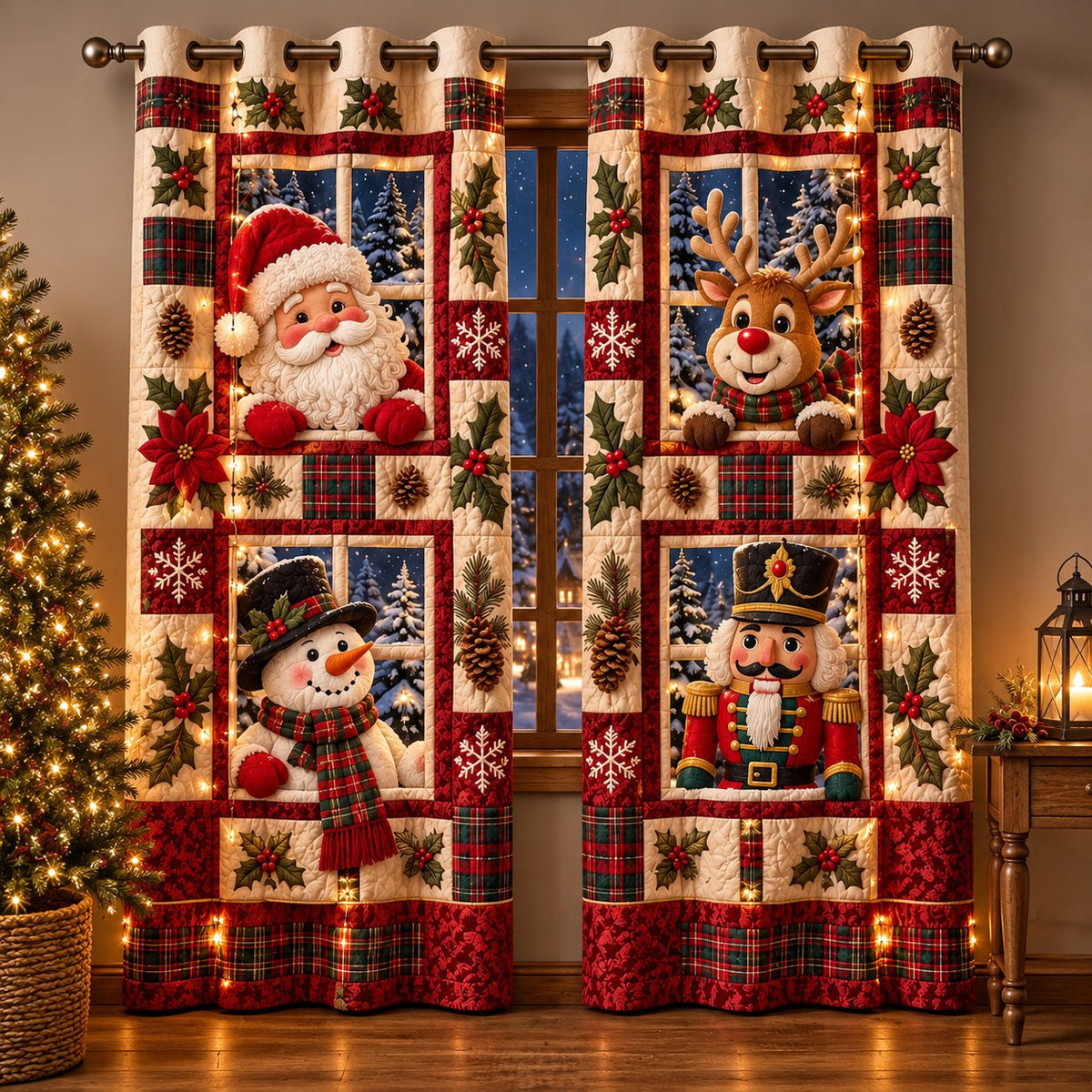 Jolly Window Quilted Door Curtain printed door curtain