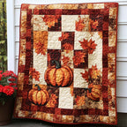 Joyful Maple Stroll Quilted Blanket printed blanket