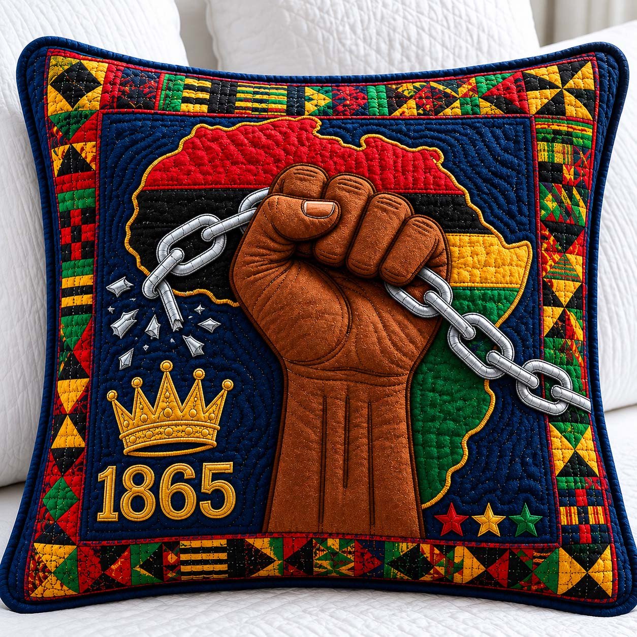 Juneteenth Culture Power Quilted Pillow Case printed quilted cushion cover