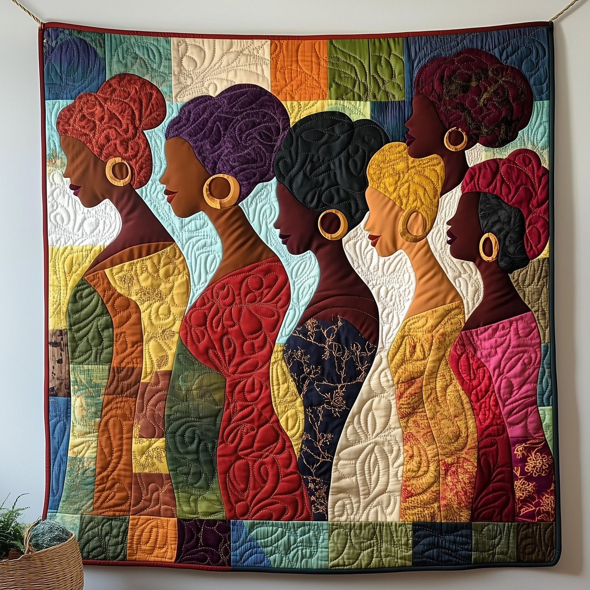 Juneteenth Queens Quilted Blanket printed blanket