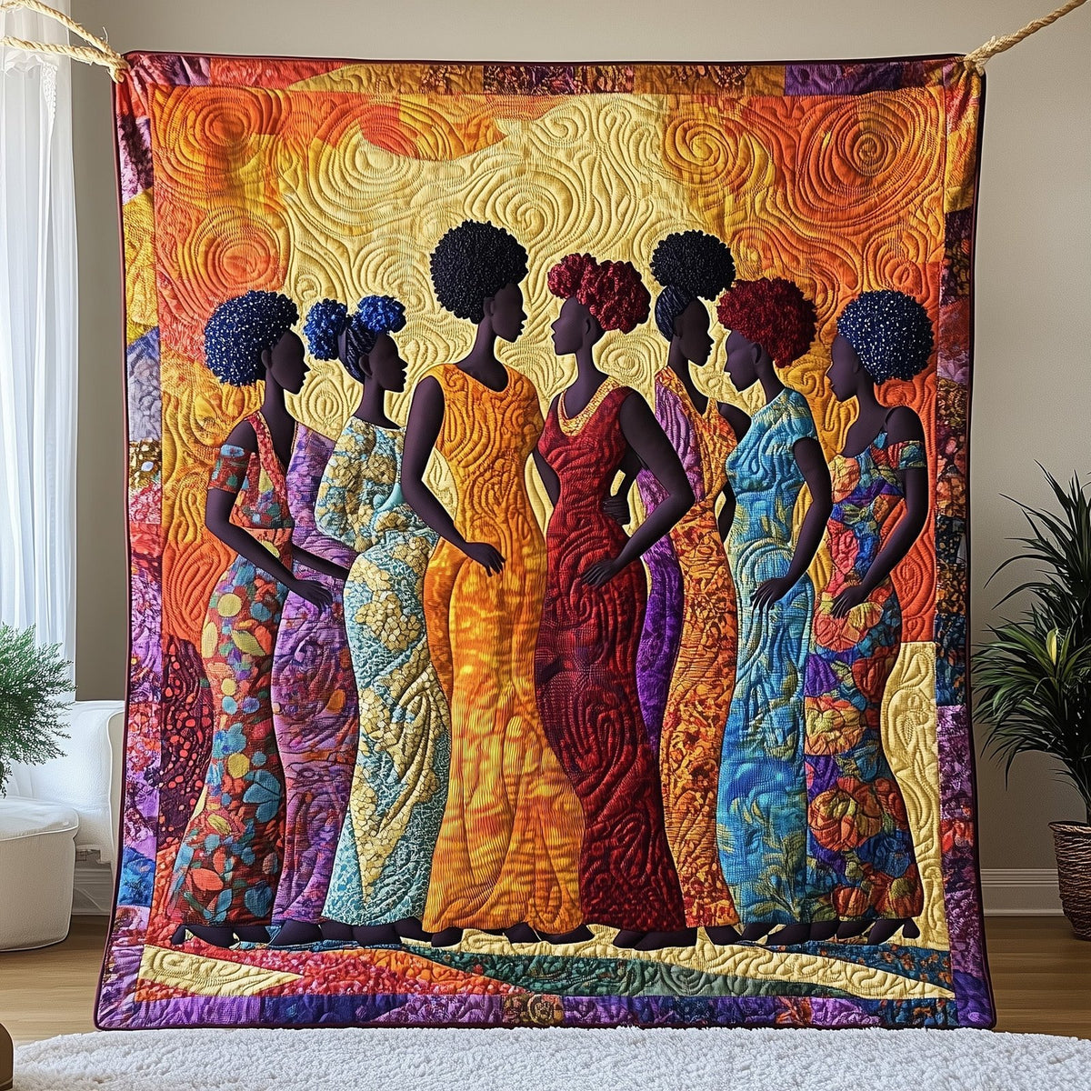 Juneteenth Queens Quilted Blanket printed blanket