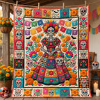 La Catrina Quilted Blanket printed blanket