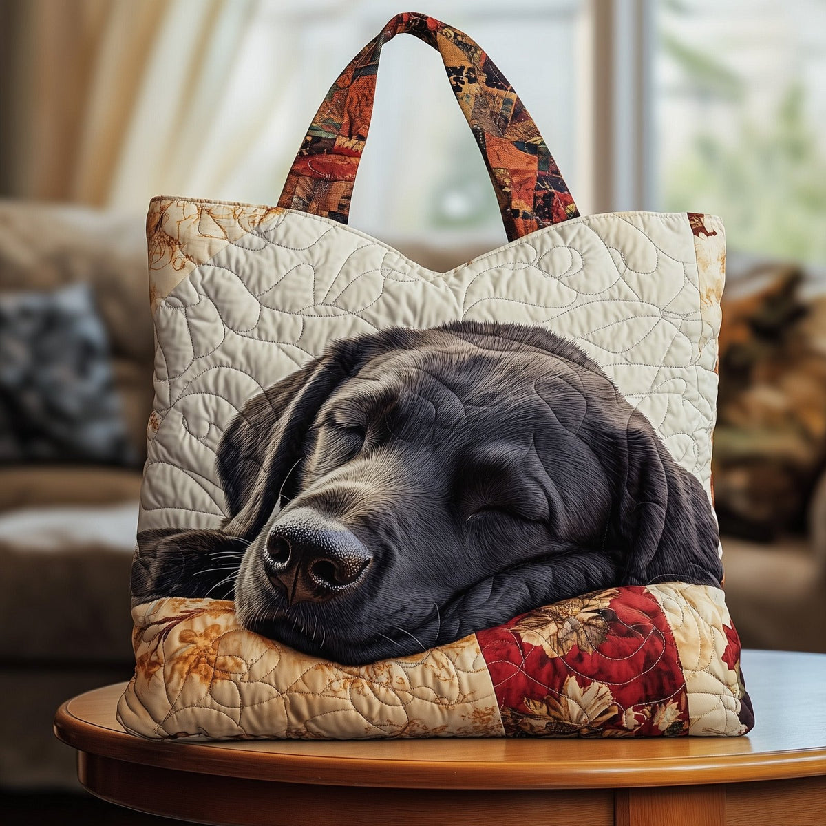 Labrador Quilted Tote Bag printed tote bag