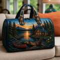 Lakeside Cabin Quilted Duffle Bag printed quilted duffle bag