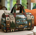 Lakeside Camp Quilted Duffle Bag printed quilted duffle bag