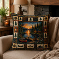 Lakeside Sunset Quilted Pillow Case printed quilted cushion cover