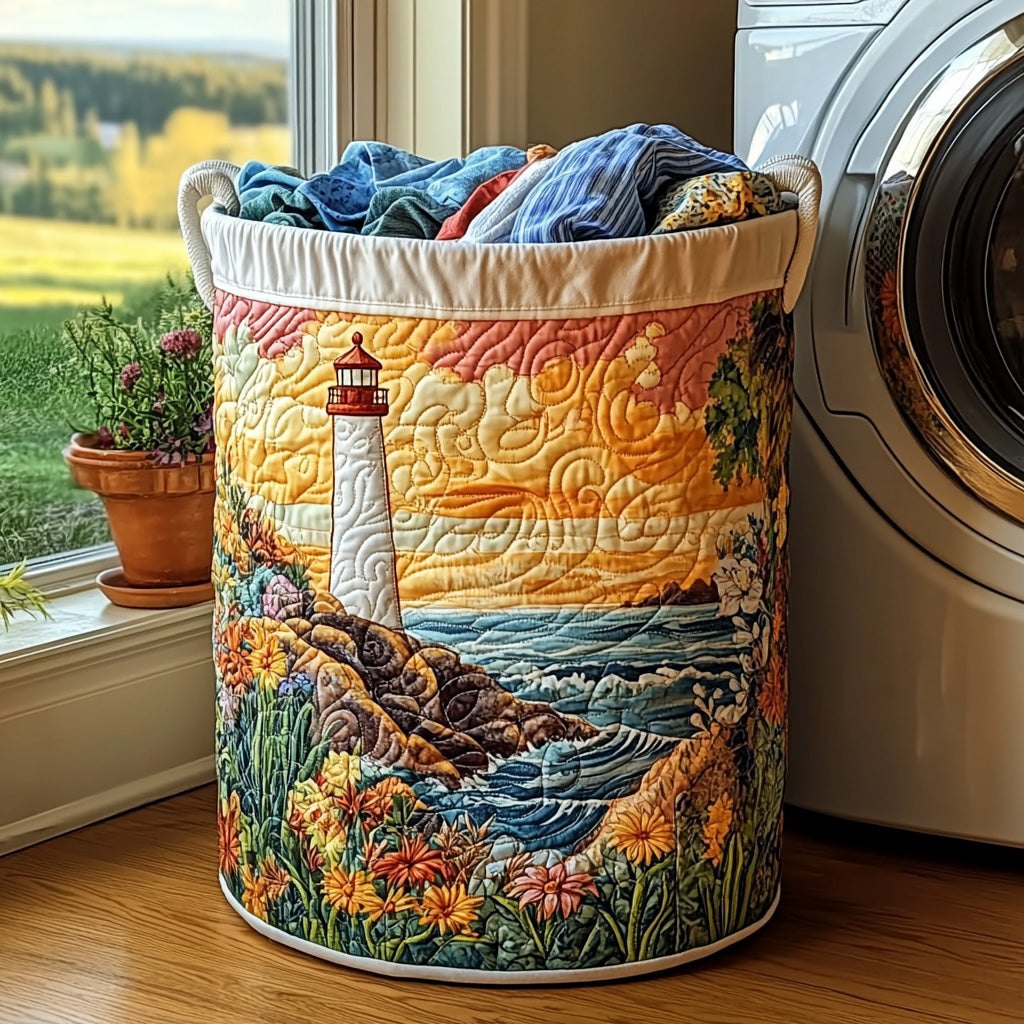 Lantern Point Quilted Laundry Hamper printed laundry hamper