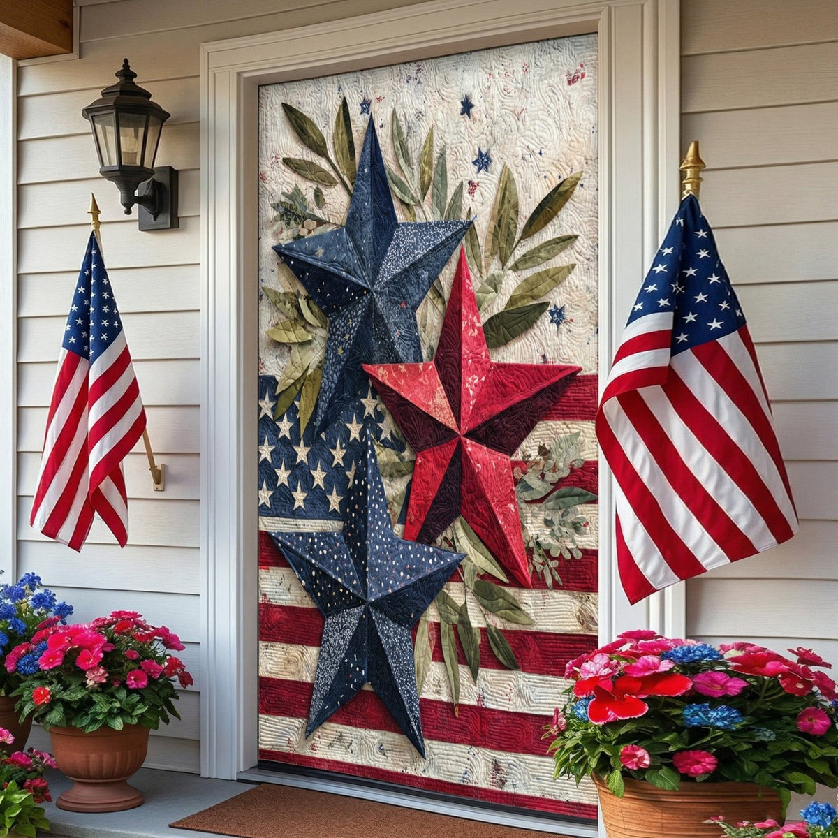 Liberty Stars Quilted Door Curtain printed door curtain