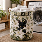 Lily Whiskers Quilted Laundry Hamper printed laundry hamper