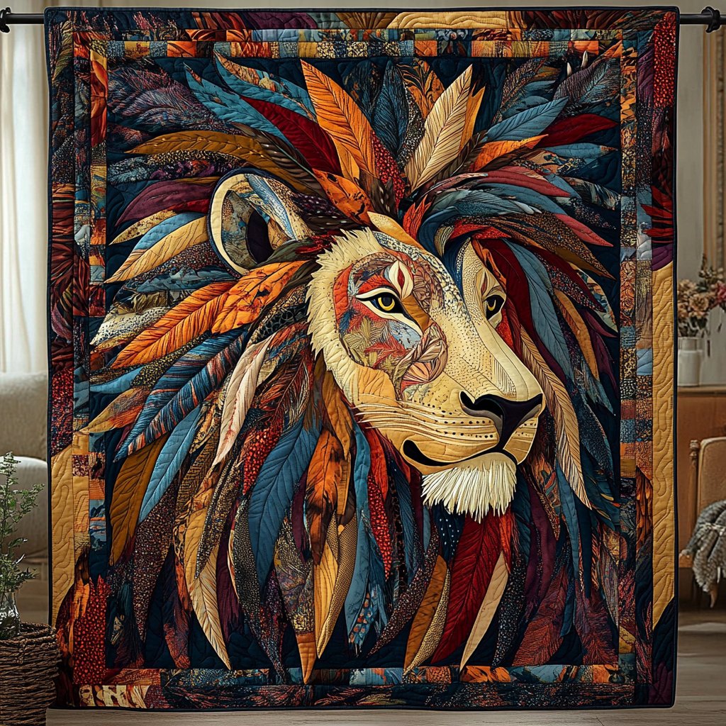 Lion Native Quilted Blanket printed blanket