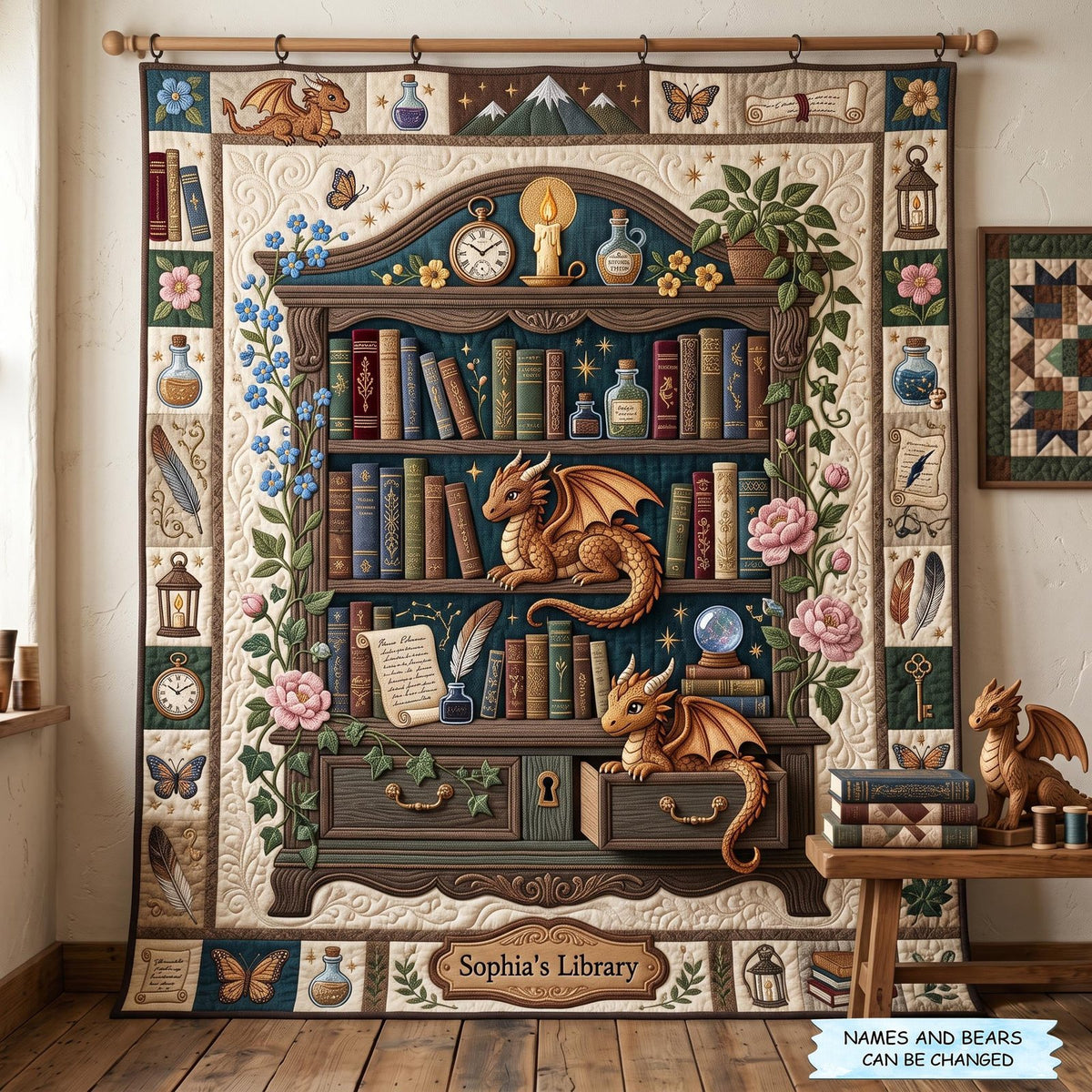 Literary Haven Quilted Blanket QTCUZ printed blanket